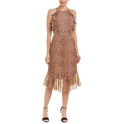 RACHEL ZOE Silk Leopard-Print Ruffle-Trim Dress Zambia | Ubuy