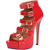 MAIERNISI JESSI Unisex Men's Women's Sandals Platform Parallel Straps Stiletto High Heels Zip Boots