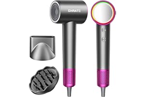 SHRATE Professional High Speed Ionic Hair Dryer | Ultra-Fast Drying | 500 Million Negative Ions | Low Noise | 160000 RPM | Compact Blow Dryer with Magnetic Diffuser for Faster Drying All Hair Types