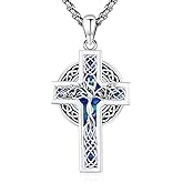 LOOVE Celtic Cross Tree of Life Necklace for Women Sterling Silver Thor Hammer Tree of Life Pendant Irish Knot Cross Amulet Tree of Life Jewelry