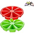 YUDONG 2PCS Silicone Baking Molds， Extra Large 8 Cavity Silicone Scone Pan/Cakes Slices Mold/Triangle Cavity Cake Pan/Pizza Baking Molds,for Kitchen Baking Tool(red/green)