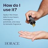 HORACE Tobacco & Vanilla Beard Oil for Men 30 ml Argon Jamaican Castor Oil view 4