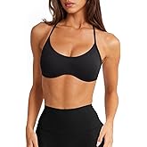 LASLULU Womens Sexy Y Back Sports Bra Padded Racerback Spaghetti Strap Workout Yoga Gym Athletic Bras Tops Bralettes