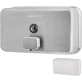 VANNSOO Wall Mounted Hand Soap Dispenser Bathroom, 1100ml 37oz Commercial Stainless Steel Liquid Soap Dispenser Wall Mount (Horizontal Brushed)