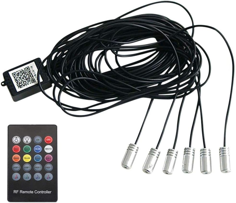 Greyghost RGB Fiber Optic Atmosphere Lamps Car Interior Ambient Light Decorative Dashboard Door,Remote Control Or App Control