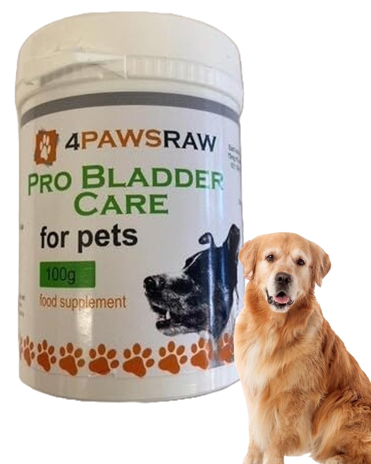 4PAWSRAW Pet Supplements Bladder Care Powder Supplement For Dogs & Cats – Maintains Urinary Health Bladder Control For Pets(100g Powder)