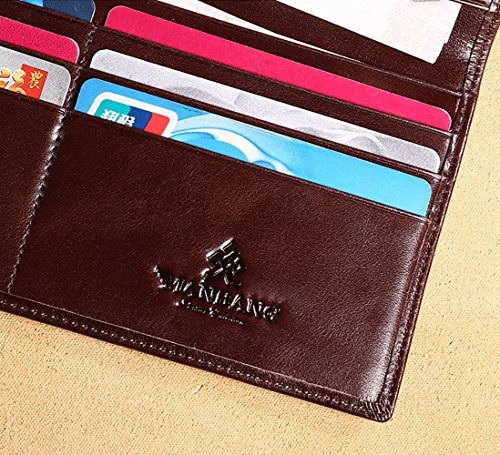 Genuine Italian Leather Handbag Organizer Card Case Long Bifold Wallet