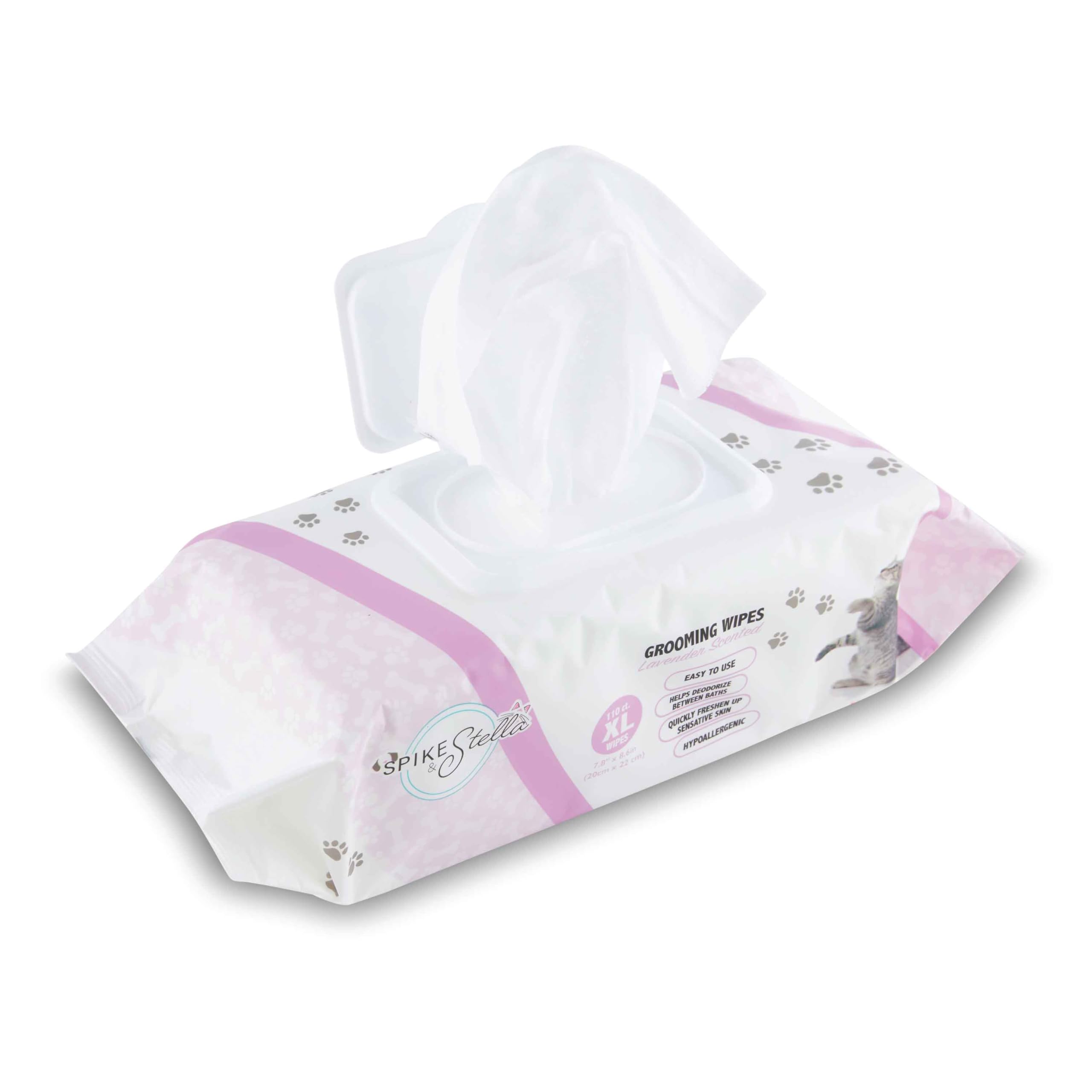 Photo 1 of 110 Pack Pet Grooming Wipes - Large & Extra-Large Sizes - Lavender, Aloe, & Unscented Variations - Hypoallergenic & Extra Durable - Perfect for Dogs & Cats, 8.6"x7.8 **2pack of "