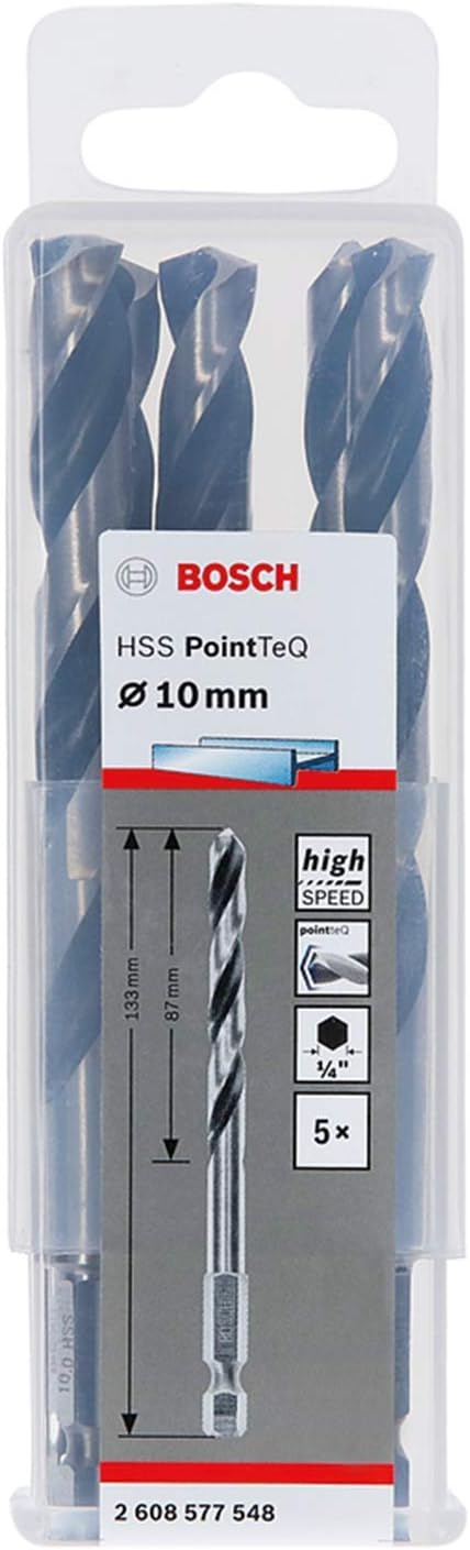 Bosch Professional 10pc PointTeQ Hex Drill Bit Ø10.0 mm 133 mm ¼” Shank