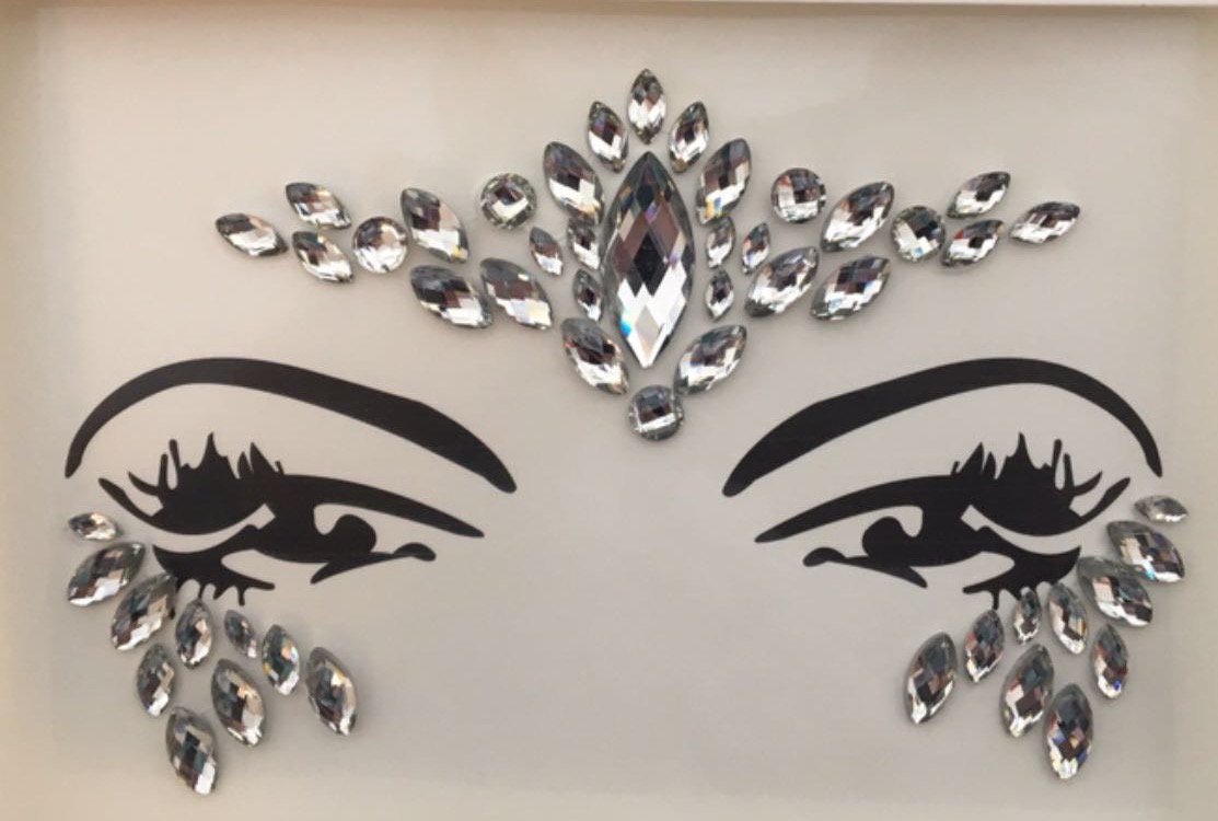 Glitter Joy Face Gems Rock Sticky Adhesive Temporary Tattoo Jewel