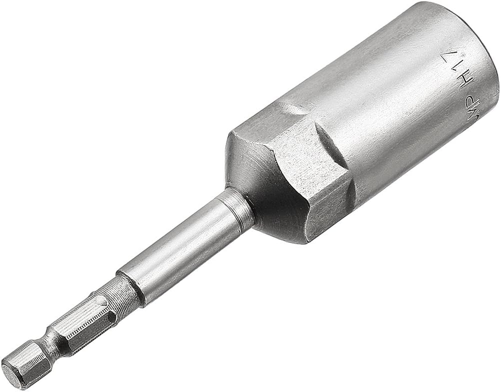 Sourcingmap 1/4" Quick-Change Hex Shank 17mm Nut Setter Driver Drill Bit, 100mm Length, Metric No-Magnetic - Image 3