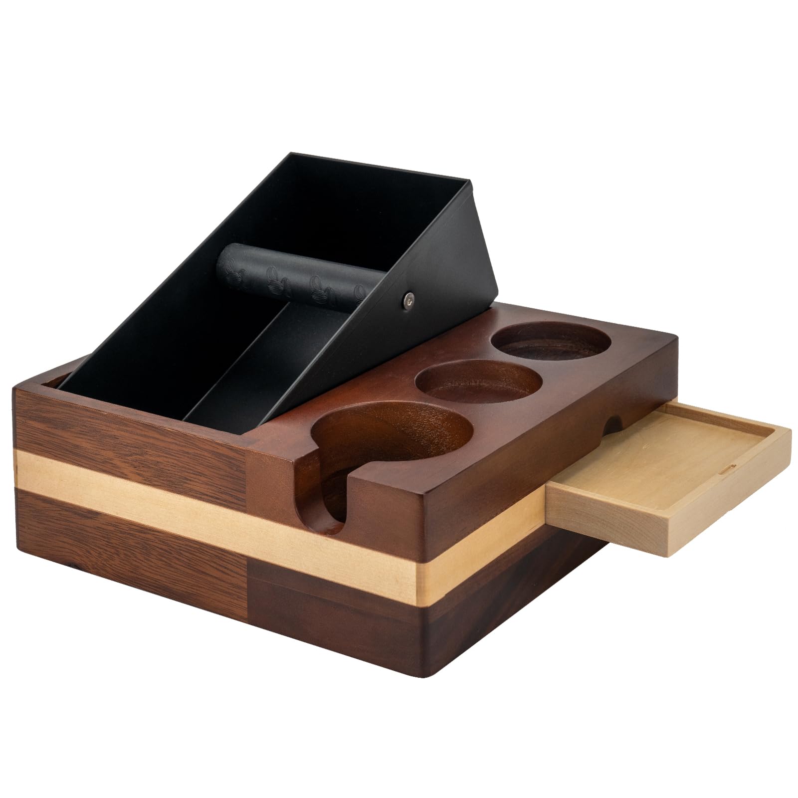Station Tampon Café EFUTURETIME Réglable 51-58mm - Organisateur Barista ABS Noir