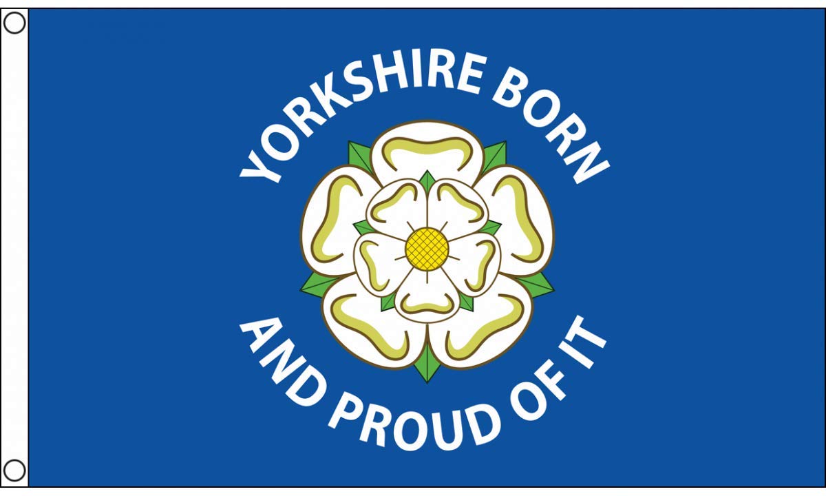 AZ FLAG - Yorkshire Born And Proud Of It Flag - 3x5 Ft - 100D Polyester Yorks Banner with Two Metal Grommets - Fade Resistant - Vivid Colors - 3' x 5' Feet - 150x90 Cm