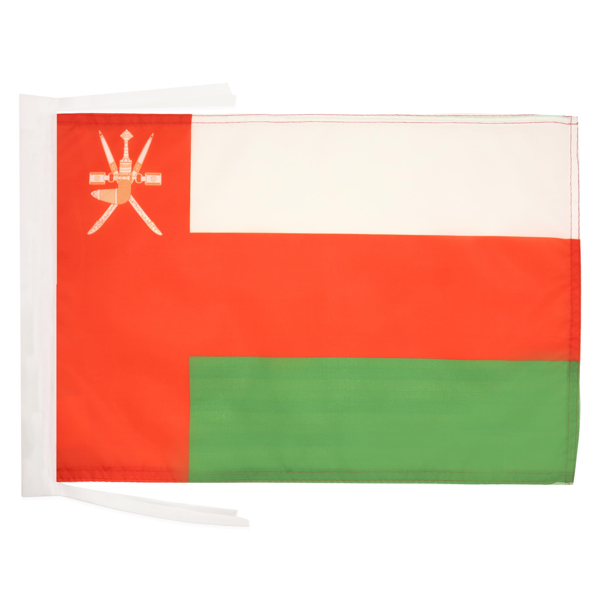 AZ FLAG - Oman Flag - 18'' x 12'' - 100% Polyester Omani Small Banner with Two Cords - Fade Resistant - Vivid Colors - 18x12 in - 45x30 Cm — image 1