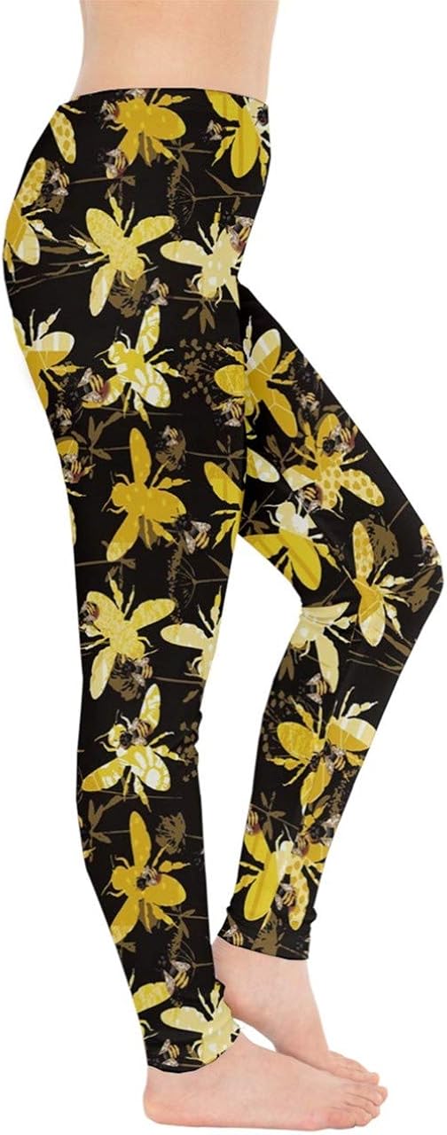 CowCow Womens Bee Butterflies Butterfly Honeycombs Insect Ladybugs Beetles Leggings, XS-5XL: Clothing