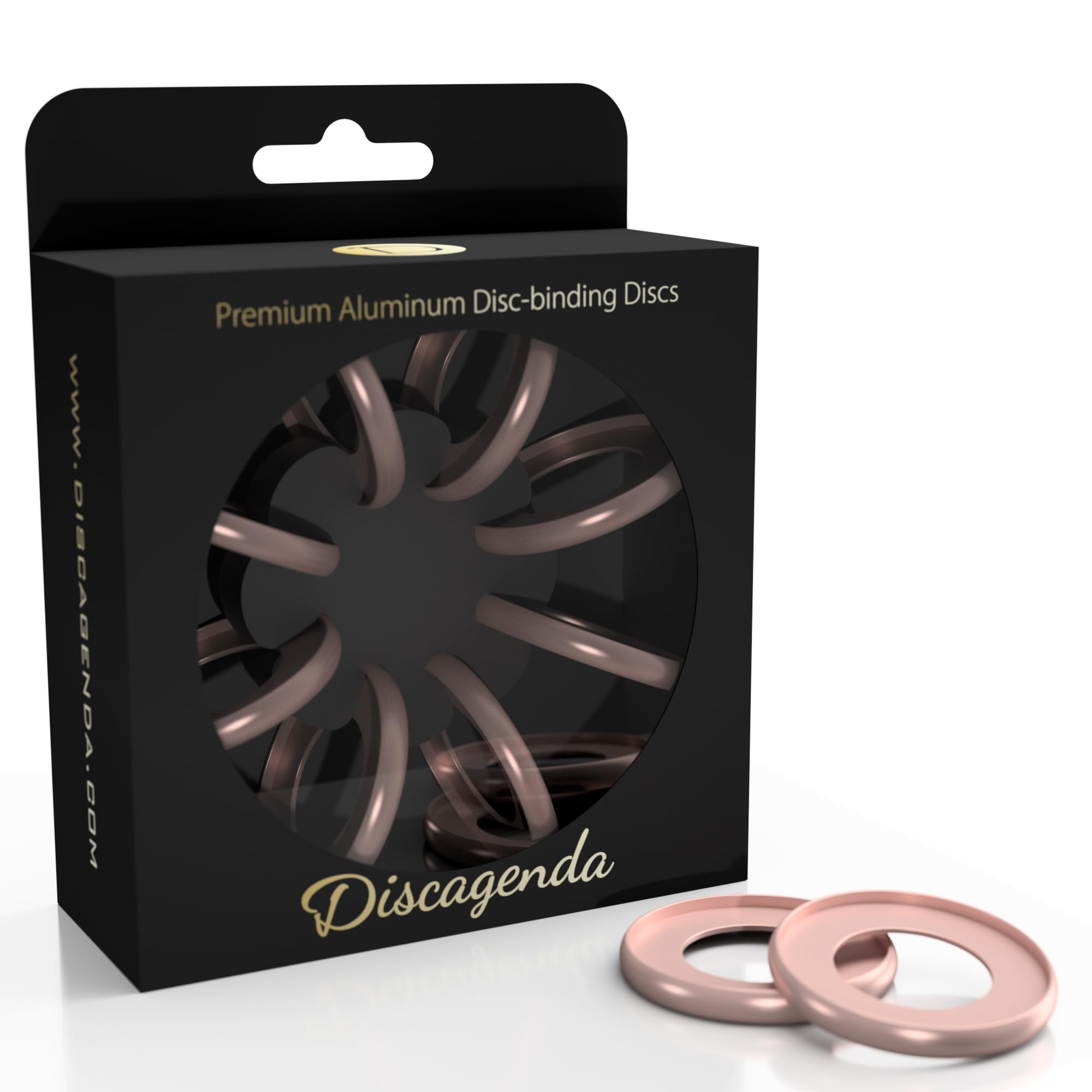 Discagenda Aluminum Disc-Binding Discs (Rose Gold, 42mm 1.65in Set of 8)