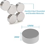 Bohaner N-52 Neodymium Magnets 12mm x 3mm Disc Rare Earth Fridge Whiteboard view 2