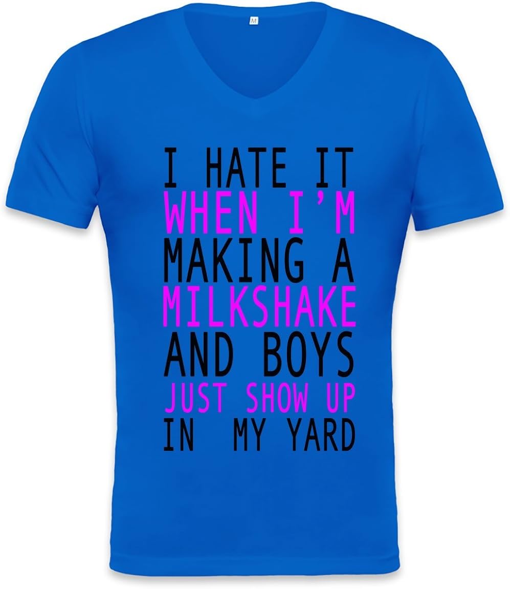 I Hate It When I m Making A Milkshake Funny Unisex V neck T shirt XX 