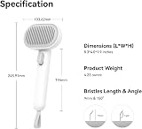 Aumuca Cat Dog Brush with Release Button Deshedding Tool for Long or Semi-Short view 7