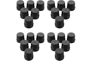 STOBAZA 100pcs Leakproof Tamper Evident Essential Oil Bottle Caps Plastic Replacement Lids for Fragrance and