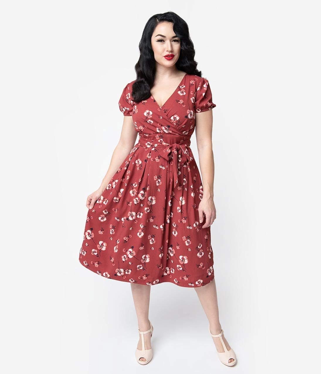 dark pink midi dress