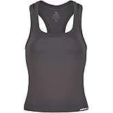 AUROLA Essentials Seamless Sleeveless Racerback Top,Women Subtle Marl Workout Square Neck Fitted Tank