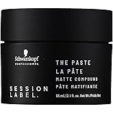 Schwarzkopf Session Label The Paste, Matte Compound | Hair Paste For Men - Strong Flexible Hold - Matte Finish Molding Paste 