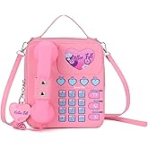 KUANG! Women Novelty Telephone Bag Chain Shoulder Handbag Leather Phone Shaped Purse Top Handle Crossbody Bag for Girls