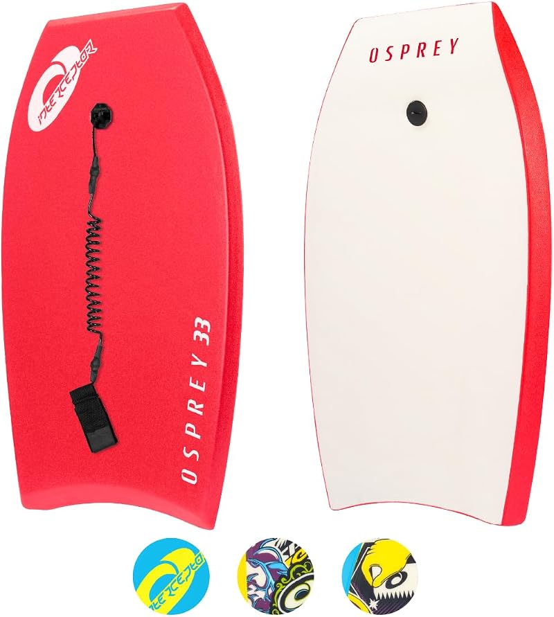 Osprey 37 Inch Bodyboard with Leash for Kids and Small Adults