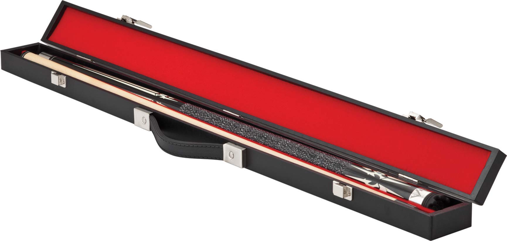 BCE Pool Queue Case – Hartschalen-Etui Für 2-teilige Queue, 1 Schaft + 1 Butt, Schwarz, Mit Schultergurt