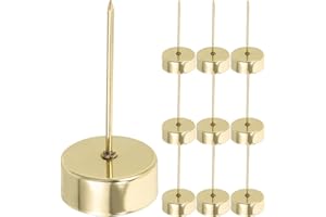 Artibetter 12Pcs Gold Metal Spike Candle Holders 3.54In Candle Cup Inserts for Christmas Tree Decor Table Centerpieces Holida