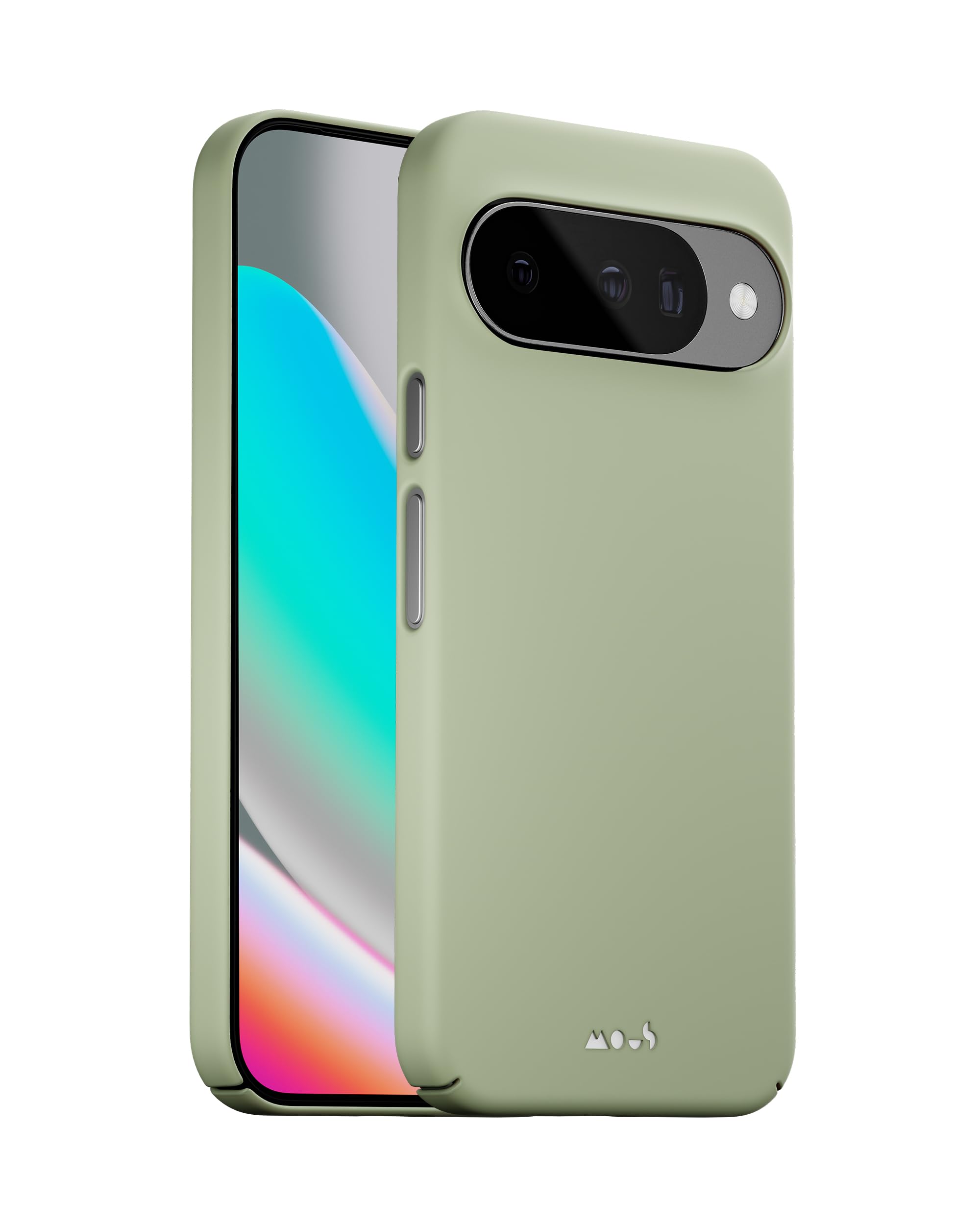 Mous for Google Pixel 10/10 Pro (2025) Case, Compatible with Qi2 MagSafe and Pixelsnap - Super Thin - Anti-Scratch Protective Phone Cover - Smokey Green
