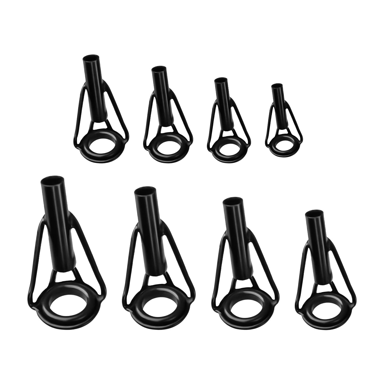 KINBOM 8pcs Stainless Steel Fishing Rod Repair Kit Rings for Freshwater Saltwater Fishing Rod (Black)