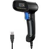 PecuMecu Handheld 1D&amp;2D USB Barcode Scanner, Wired QR Code Scanner PDF417 Data Matrix Bar Code Reader with Long USB Cable for POS Mobile Payment, Convenience Store, Supermarket, Warehouse (TM-10C)