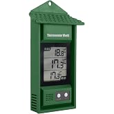 Digital Max Min Thermometer - Monitor Max and Min Temperatures | Handy Greenhouse Thermometer Garden Accessories Easily Wall Mounted Maximum Minimum