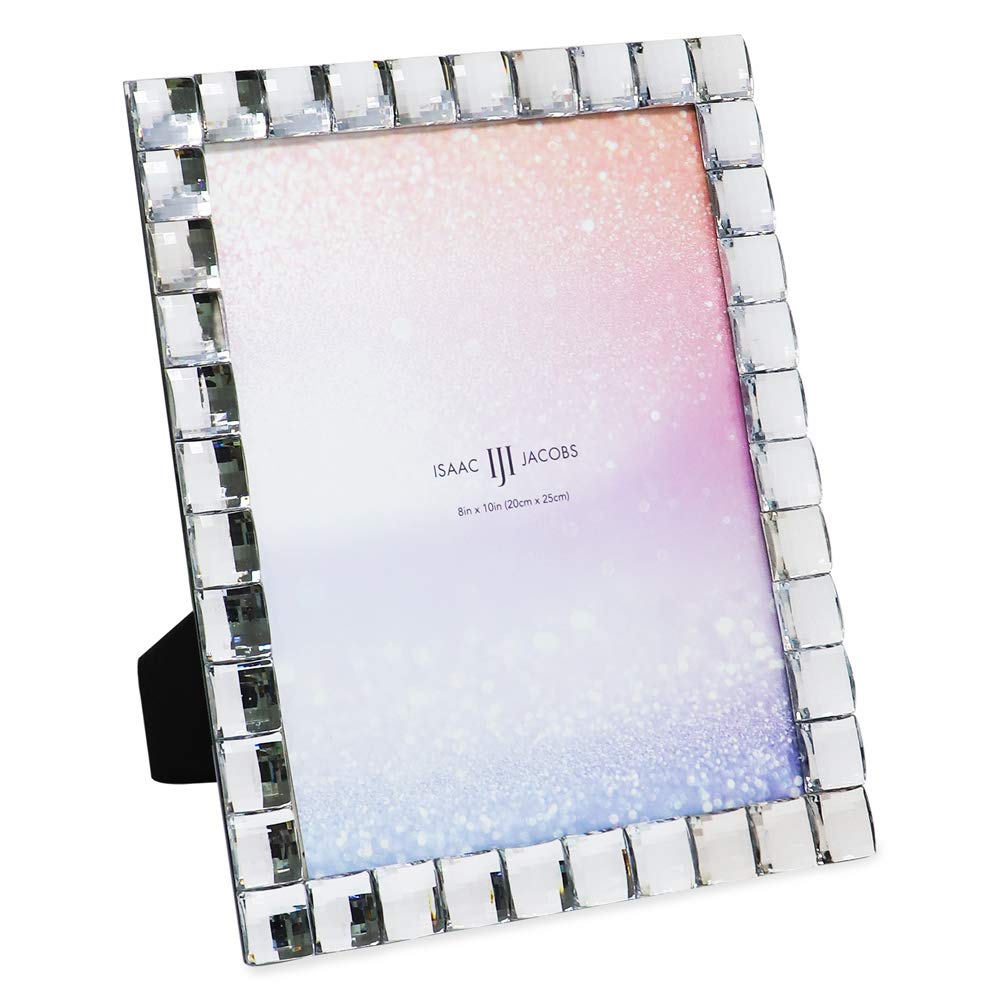 Isaac Jacobs Decorative Sparkling Jewel Picture Frame, Photo Display & Home Décor (8x10, Clear)