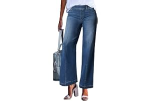 GENERIC Barrel Jeans for Women 2024 Fall Baggy Boyfriend Jean Mid Rise Wide Leg Y2k Cropped Denim Pant