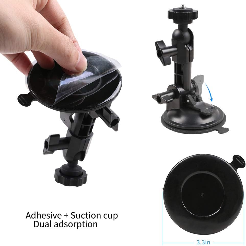 SUREWO Suction Cup Mount,Dash Cam Suction Mount Compatible with GoPro Hero 13/12/11/10/9/8/7 Black,DJI Osmo Action 5 Pro/4/3,AKASO and Most Action Cameras - Image 4