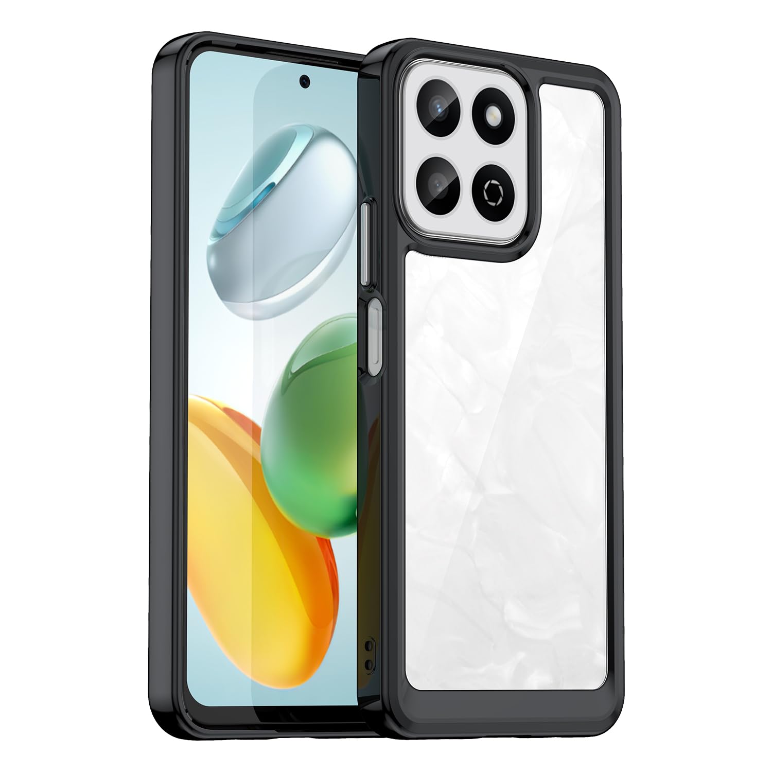 TailTech Phone Case for HONOR 200 Smart 5G [Black] - Transparent Acrylic Hard Cover for HONOR 200 Smart