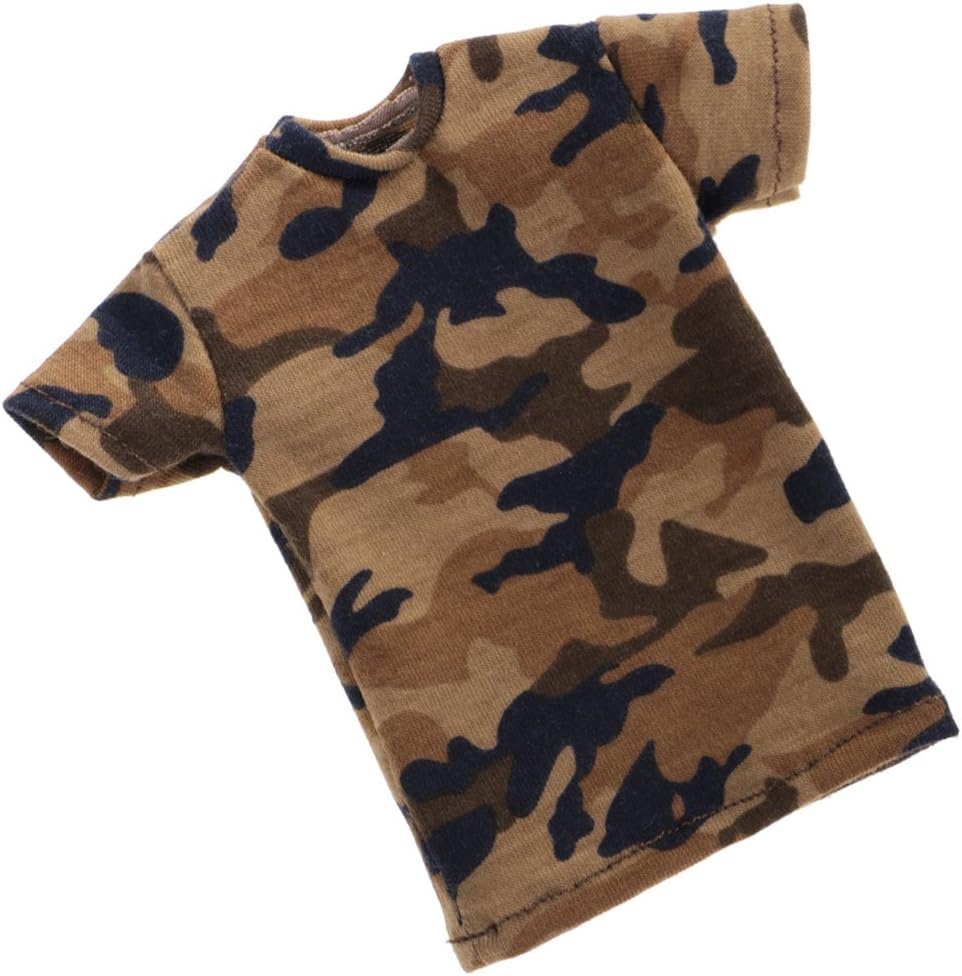 sharprepublic 1/6 Scale Short / Long Sleeve T-shirts Top 12'' Male Figure Clothes Accessories - Coffee Camo, 12in.