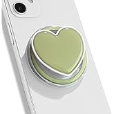 OnTheGrip Cute Solid Macaron Color Heart Shape Collapsible Mobile Phone Grip Stand Holder for Smartphone Tablet Cell Phone Accessory (Ocean Green)