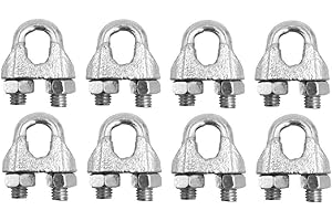 BRUFER QUALITY PRODUCTS BRUFER Wire Rope Clamp Clip for Cables Zinc Plated - 3/8" inch - Bulk Pack of 8 Pieces