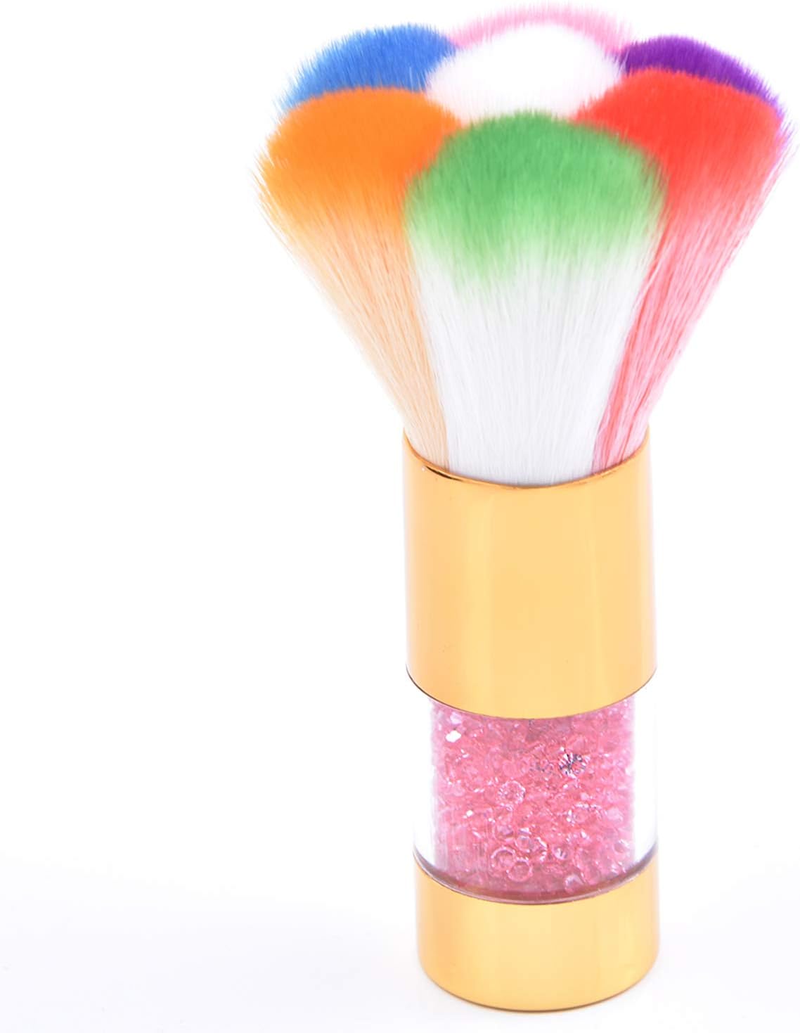 LEQ Colorful Nail Art Dust Brush Remover Cleaner for Acrylic & UV Gel Nails with Shiny Rhinestone Handle
