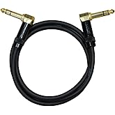 Audio 2000s E25103 1/4" TRS Right Angle to 1/4" TRS Right Angle 3 Feet Cable