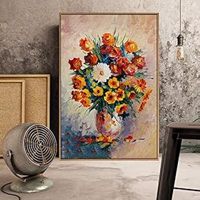Floating Framed Canvas Wall Art for Living Room, Bedroom Bouquet Canvas Prints for Home Decoration Ready to Hang - 16x24 inches