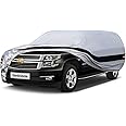 Holthly 10 Layers SUV Car Cover Custom Fit for Chevrolet Chevy Suburban (1973-2024) Waterproof All Weather for Automobiles, Outdoor Full Cover Rain Sun UV Protection.Silver