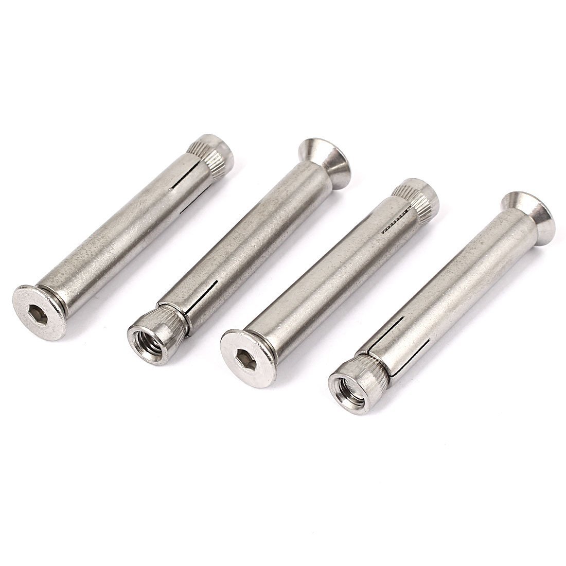 Sourcingmap M8 Thread 70mm Long Hex Socket Flat Head Expansion Anchor Bolt 4pcs
