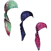 Pre Tied Chemo Head Scarf 3 Packed Beanie Skull Cover Cap for Women (Set6-Long Style)