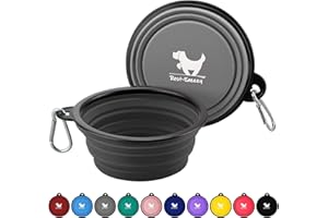 REST-EAZZZY Collapsible Dog Bowls for Travel, 2-Pack Dog Portable Water Bowl for Dogs Cats Pet Foldable Feeding Watering Dish for Traveling Camping Walking with 2 Carabiners, BPA Free