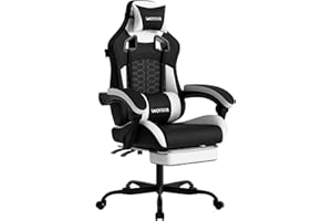 WOTSTA Gaming Chair with Footrest,High Back Gamer Chair with Massage Reclining Computer Chair Big and Tall Racing Gaming Chai